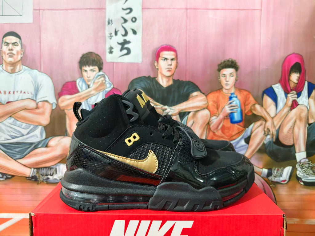 Nike Air More Uptempo Black Gold Basketball Sneakers