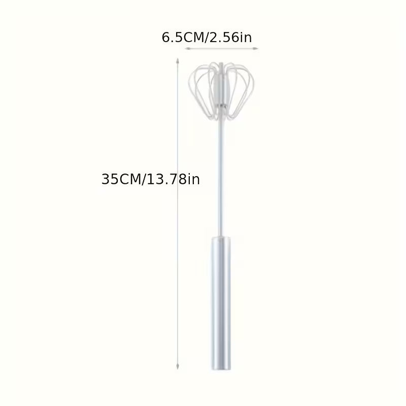 Multifunctional Stainless Steel Whisk & Milk Frother – Hand Push Blender for Eggs, Cream & Baking – All-in-One Kitchen Mixing, Blending & Beating Tool