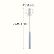 Multifunctional Stainless Steel Whisk & Milk Frother – Hand Push Blender for Eggs, Cream & Baking – All-in-One Kitchen Mixing, Blending & Beating Tool