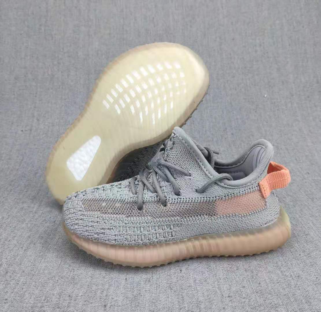 Yeezy 350 V2 Kids' Sneakers Gray and Coral