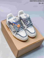 Louis Vuitton Trainer Maxi Low-Top Sneakers White Gray