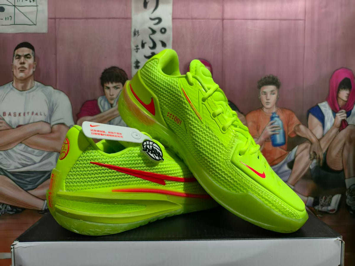 Nike GT Basketball Shoes in Volt Green and Red