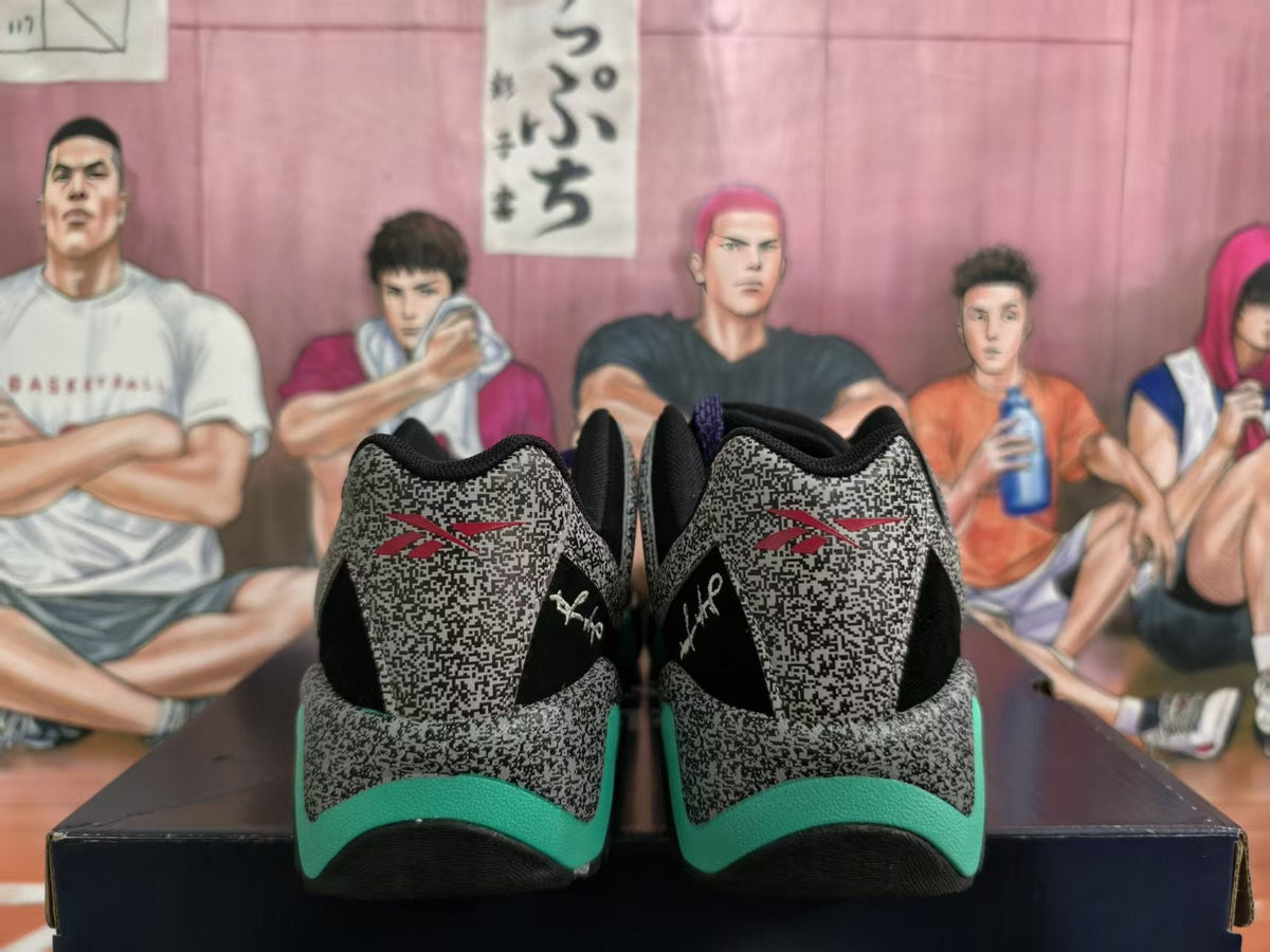 Reebok Collaboration Sneakers Black Gray and Green