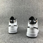 Jordan Air Jordan 1 Mid White Black Metallic Silver Sneakers