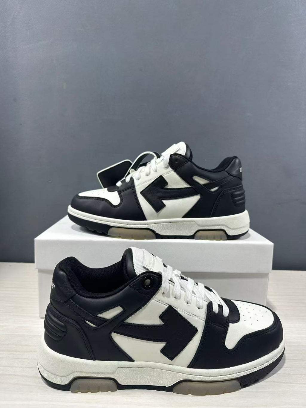 Off-White Out Of Office Low-Top Sneakers Black White OMAI89C99