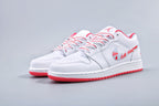 Jordan 1 Low Women's White Pink Red Sneakers