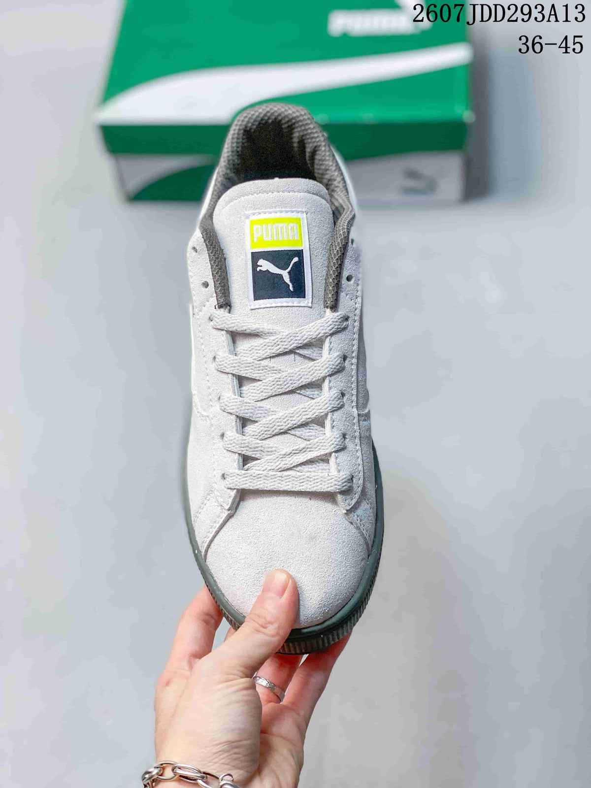 PUMA BMW MMS Suede XL Sneakers White and Gray 2607JDD293A13