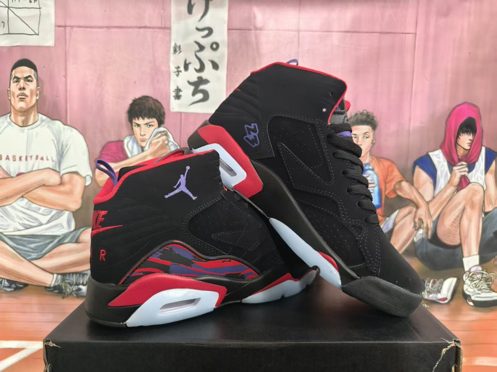 Jordan Black Red High-Top Basketball Sneakers