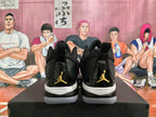 Jordan Black and Gold High-Top Basketball Sneakers
