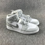 Jordan Air Jordan 1 Mid GS White Silver Sneakers