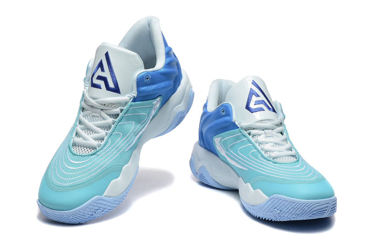 Nike Basketball Shoes in Aqua Blue and White, Style 885-6