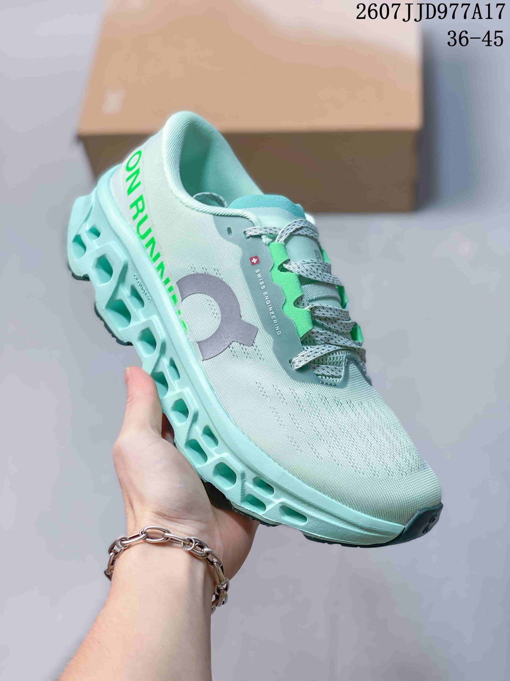 On Cloudmonster Void Mint Green Running Sneakers 2607JJD977A17