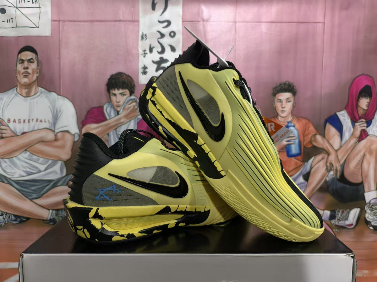 Nike Yellow and Black Basketball Sneakers