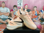 Nike Peach Pink Basketball Sneakers with Black Swoosh
