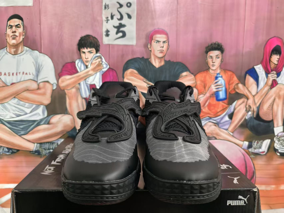 PUMA Black and Silver Basketball Sneakers
