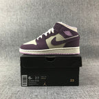Jordan Air Jordan 1 Mid Kids' Sneakers White and Purple