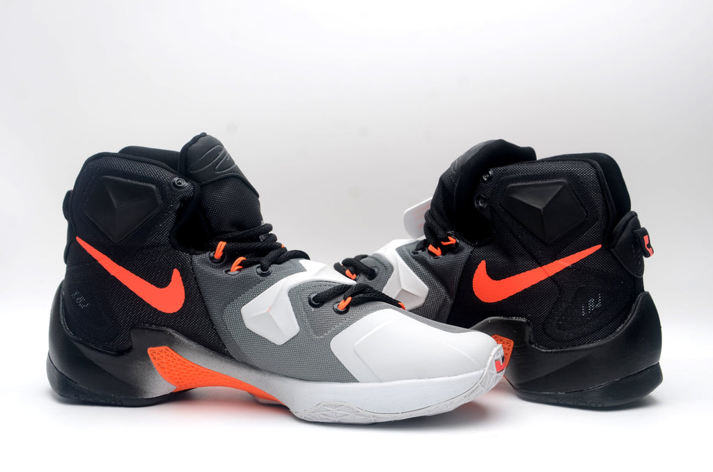 Nike High-Top Basketball Shoes Black White Orange EU 40-46