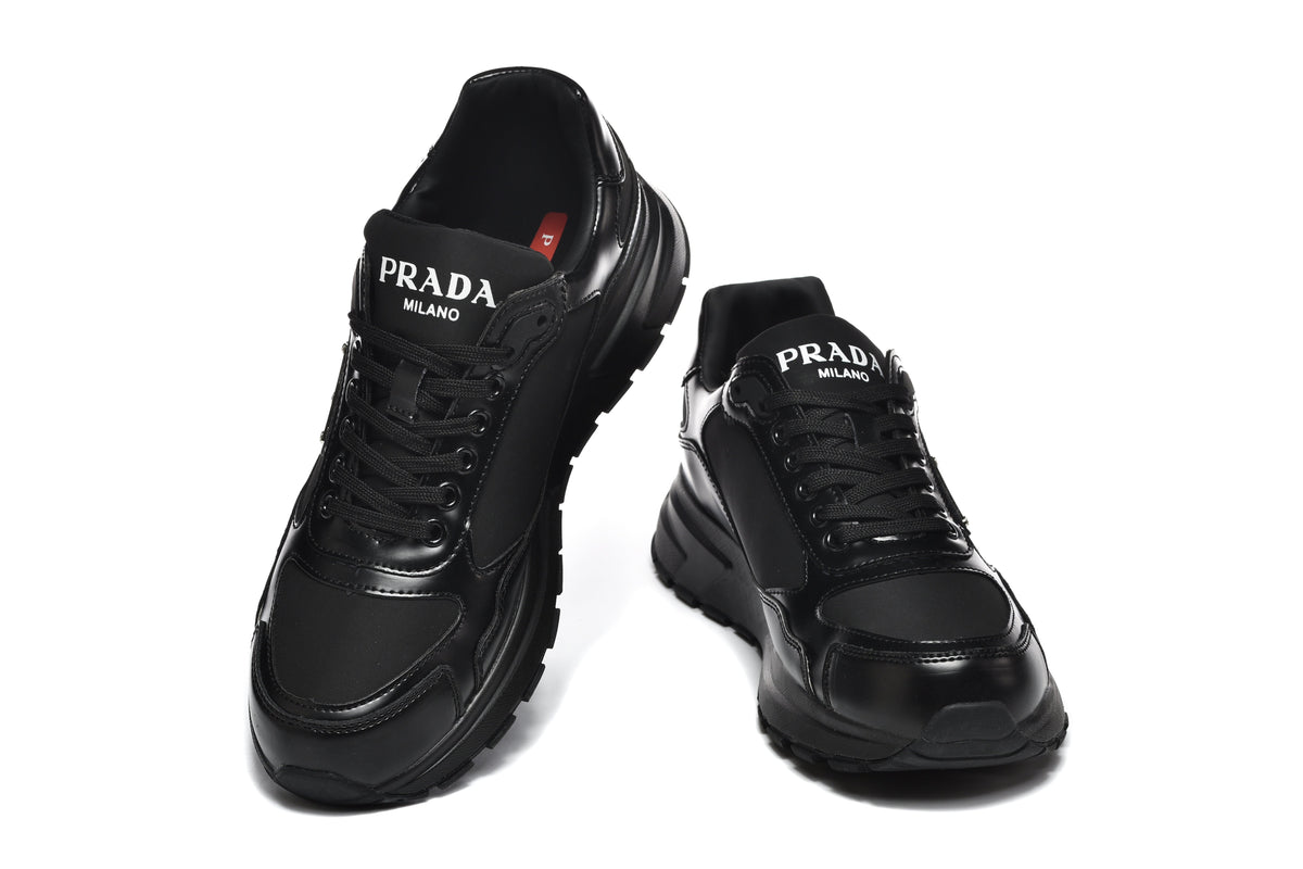 Prada Black Lace-Up Sneakers with Chunky Sole