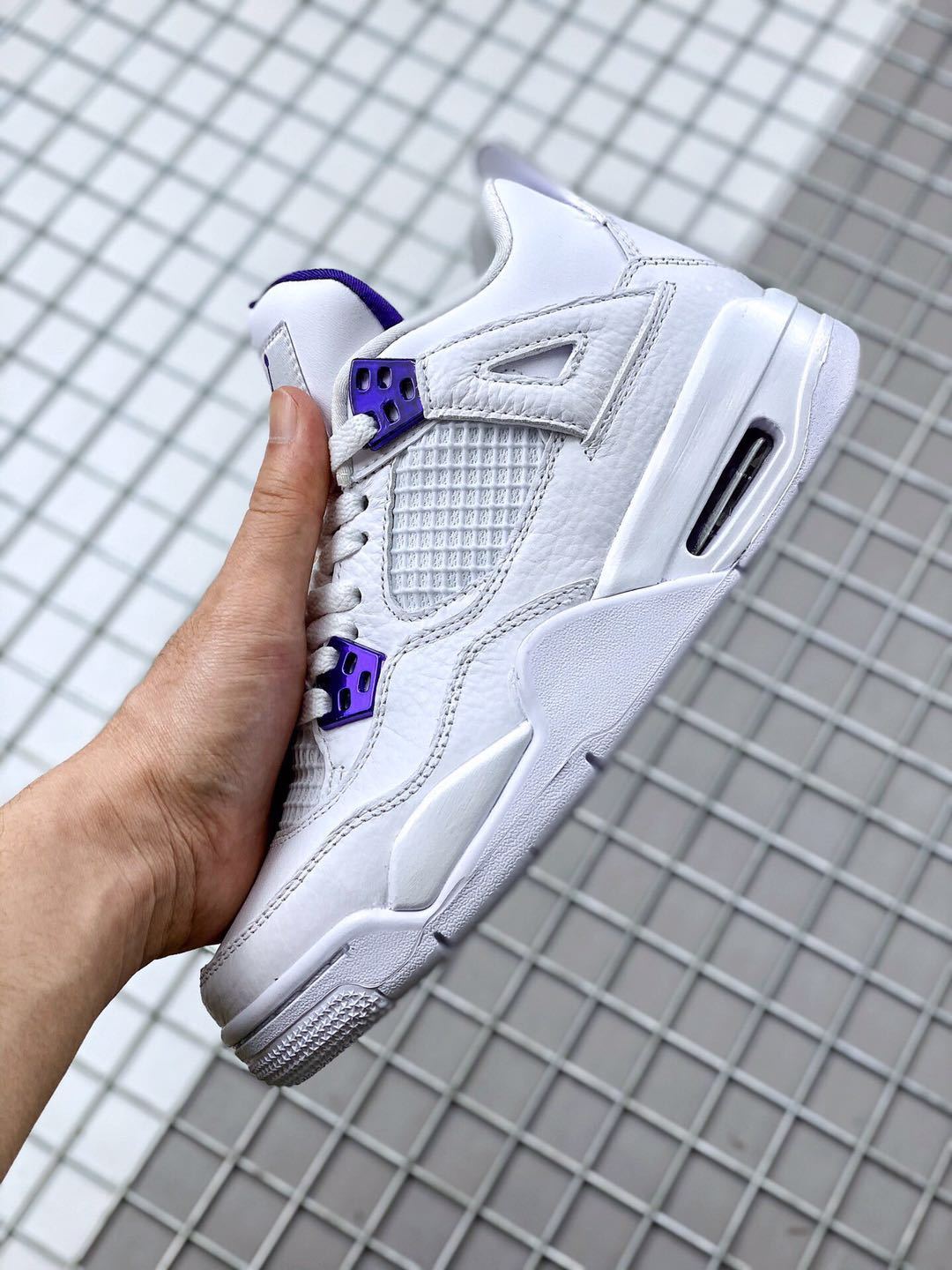 Air Jordan 4 Court Purple White Sneakers