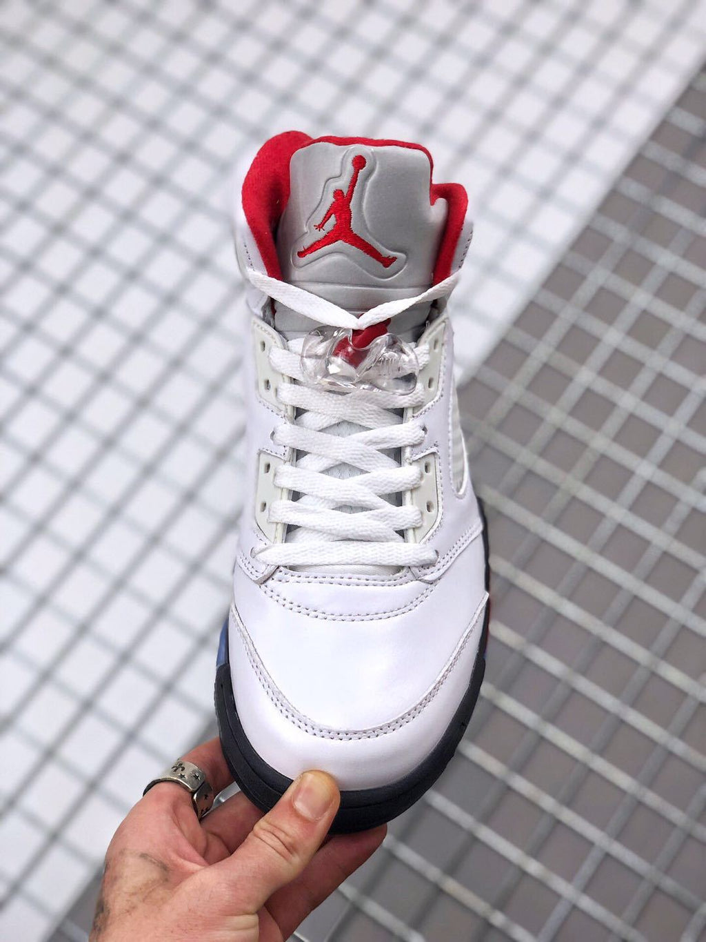 Air Jordan 5 Fire Red White Black Red Sneakers