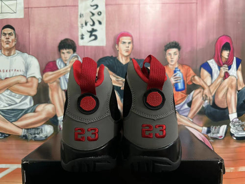 Jordan 9 High-Top Basketball Sneakers Black Grey Red