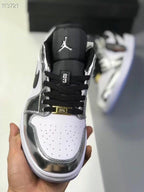 Jordan 1 Low Silver White Black Sneakers 016