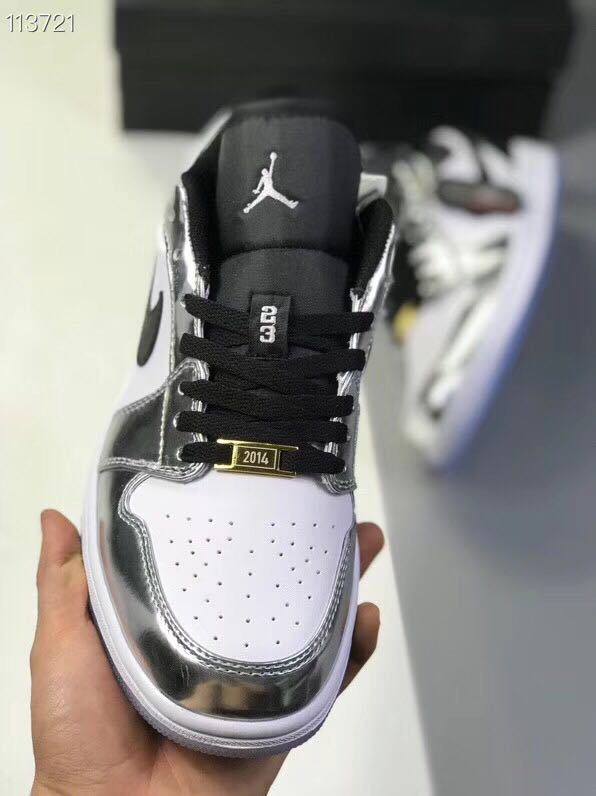 Jordan 1 Low Silver White Black Sneakers 016