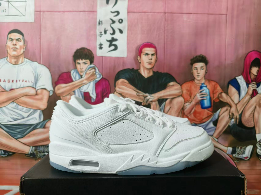 White Low-Top Sneakers with Perforated Panels