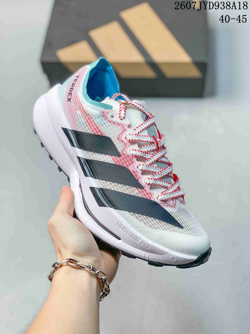 Adidas Adizero Evo SL 2 Running Shoes White Pink Blue