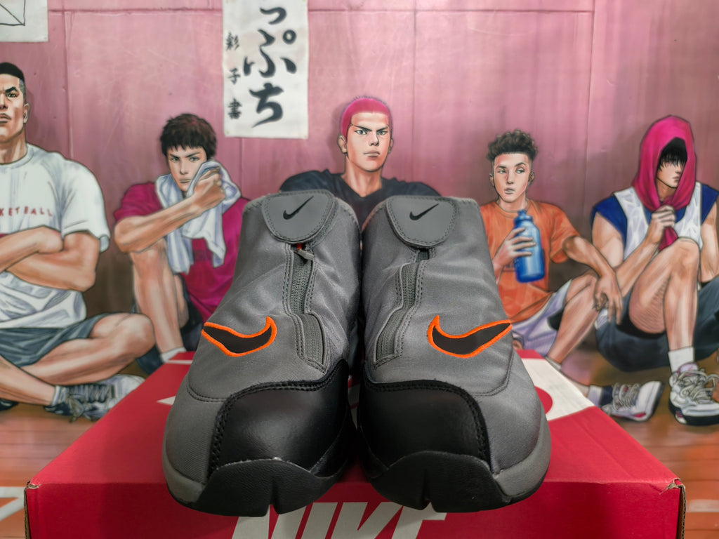Nike Gray and Orange High-Top Sneakers