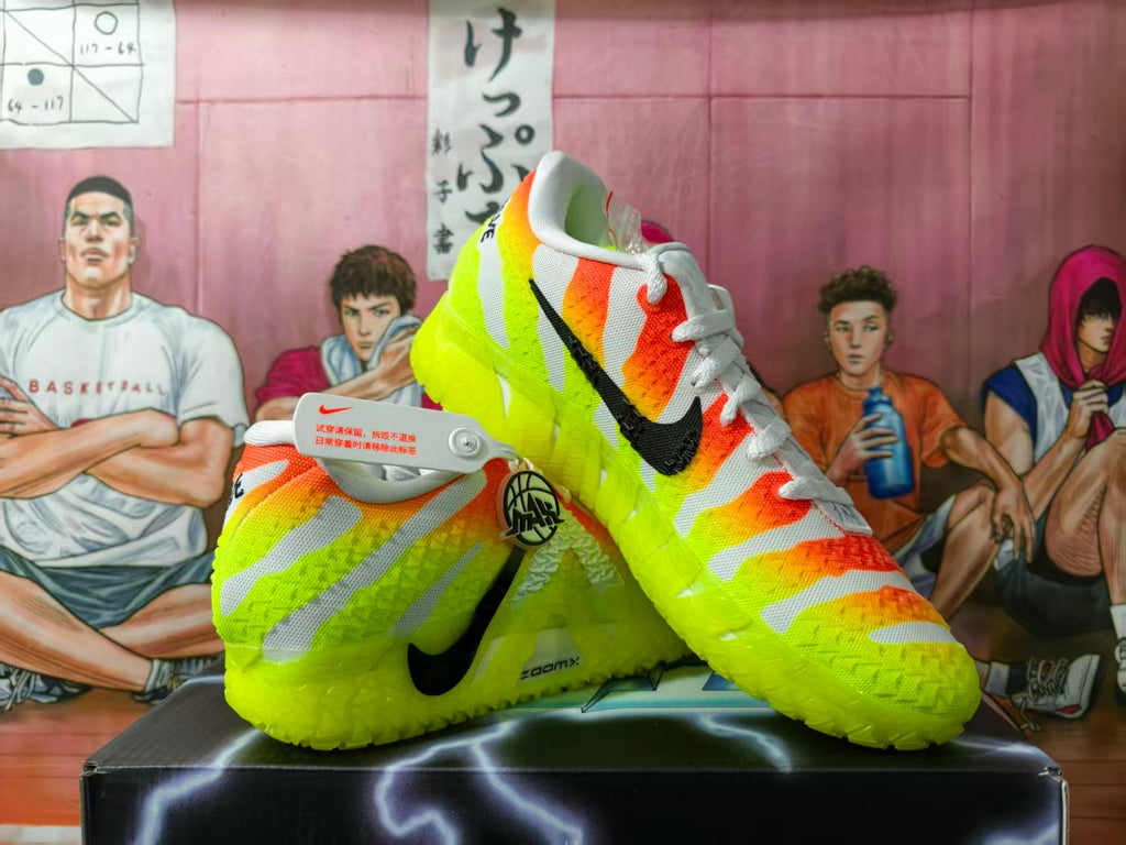 Nike Halloween Basketball Shoes in Neon Yellow and Orange