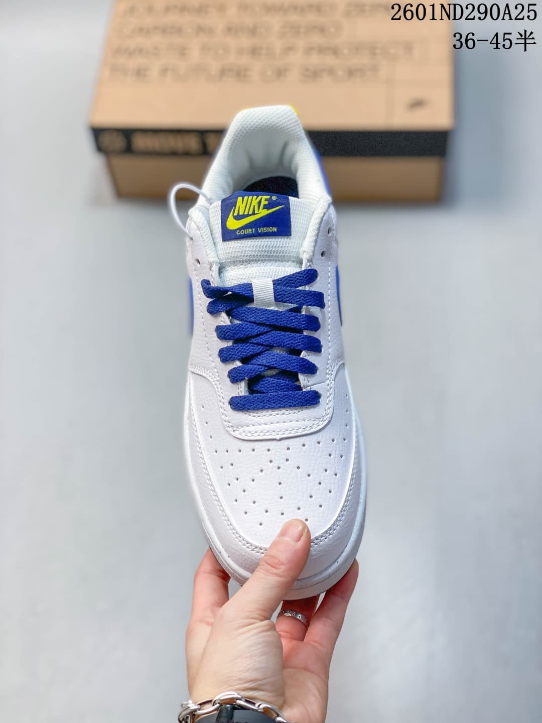 Nike Court Vision Low Sneakers White Blue Yellow 2601ND290A25