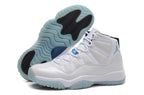 Jordan Air Jordan 11 Retro High-Top Sneakers White and Blue