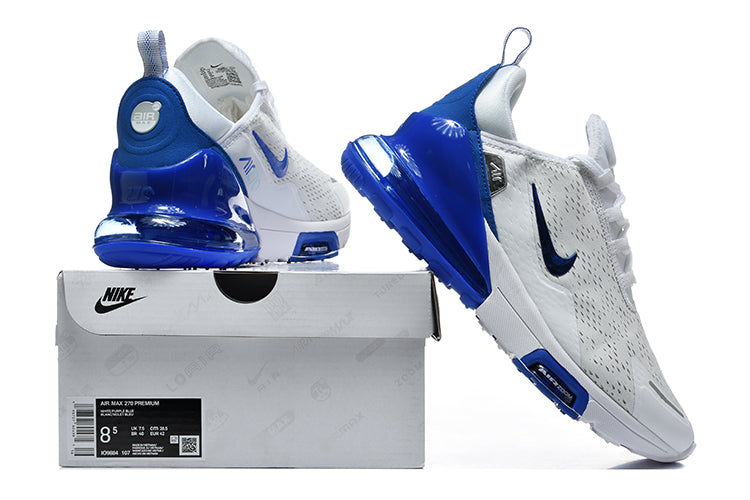 Nike Air Max 270 Premium White and Blue Sneakers