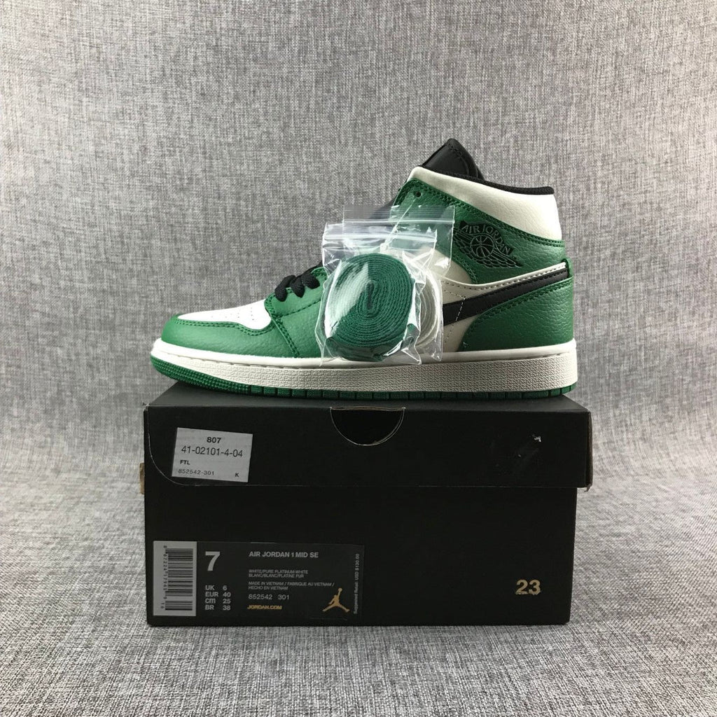 Jordan Air Jordan 1 Mid SE Green White Black Sneakers 852542-301