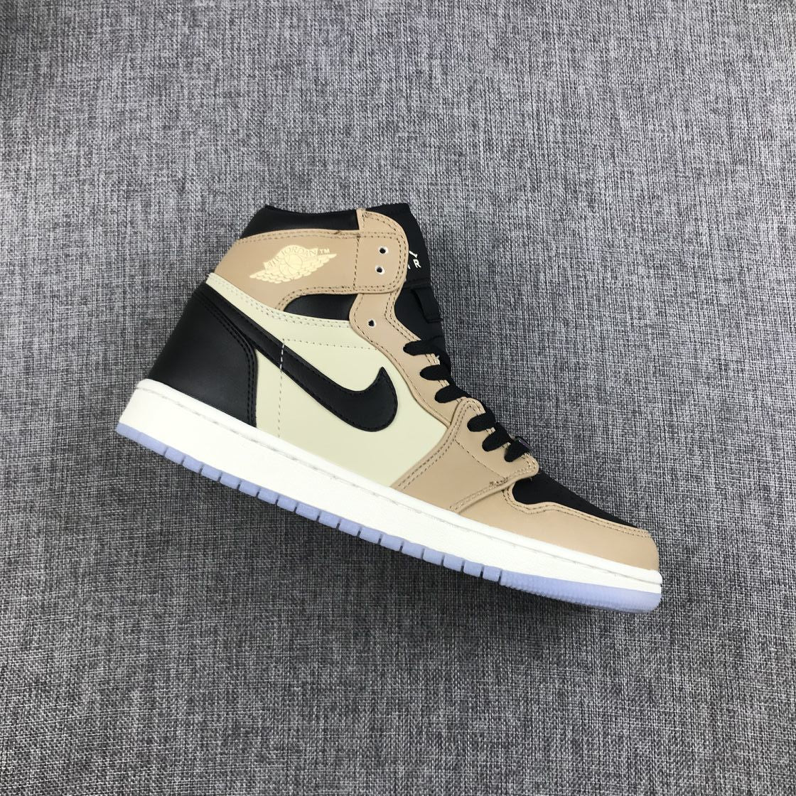 Jordan 1 High Premium WMNS Beige Black Sneakers AH7389-003