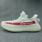 Yeezy 350 V2 White Red Printed Sneakers