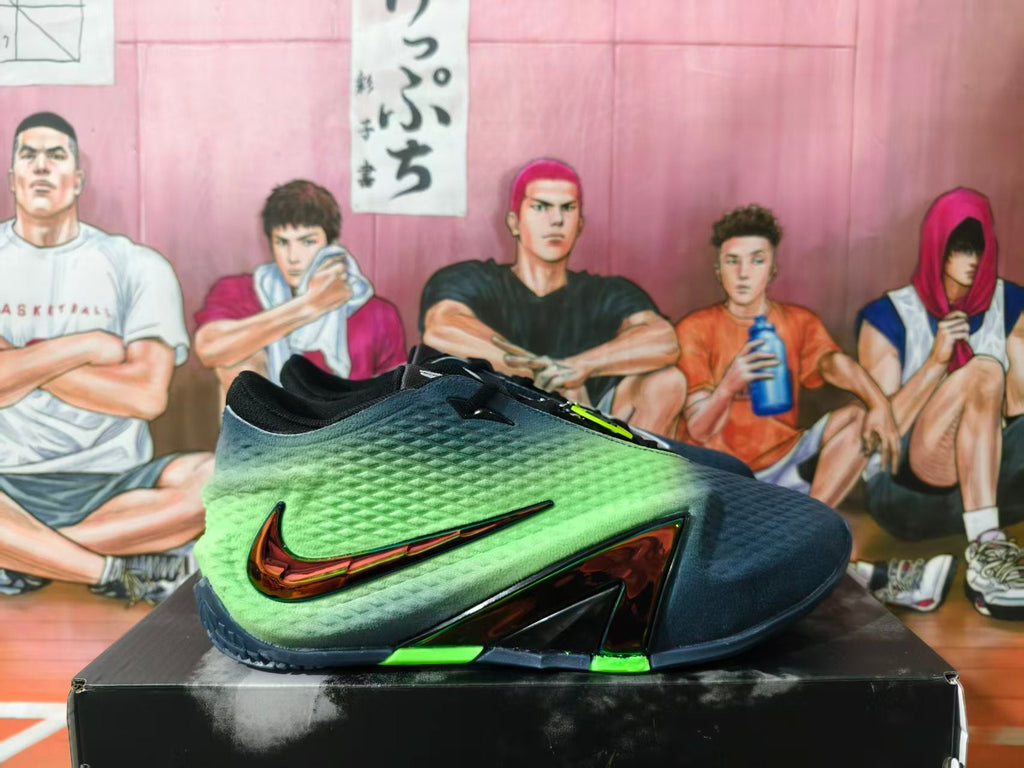 Nike LeBron Witness Basketball Shoes in Navy and Volt Green
