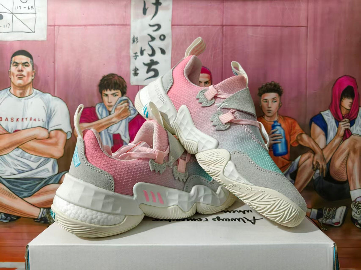 Adidas Crazy BYW X Pink and Aqua Basketball Sneakers