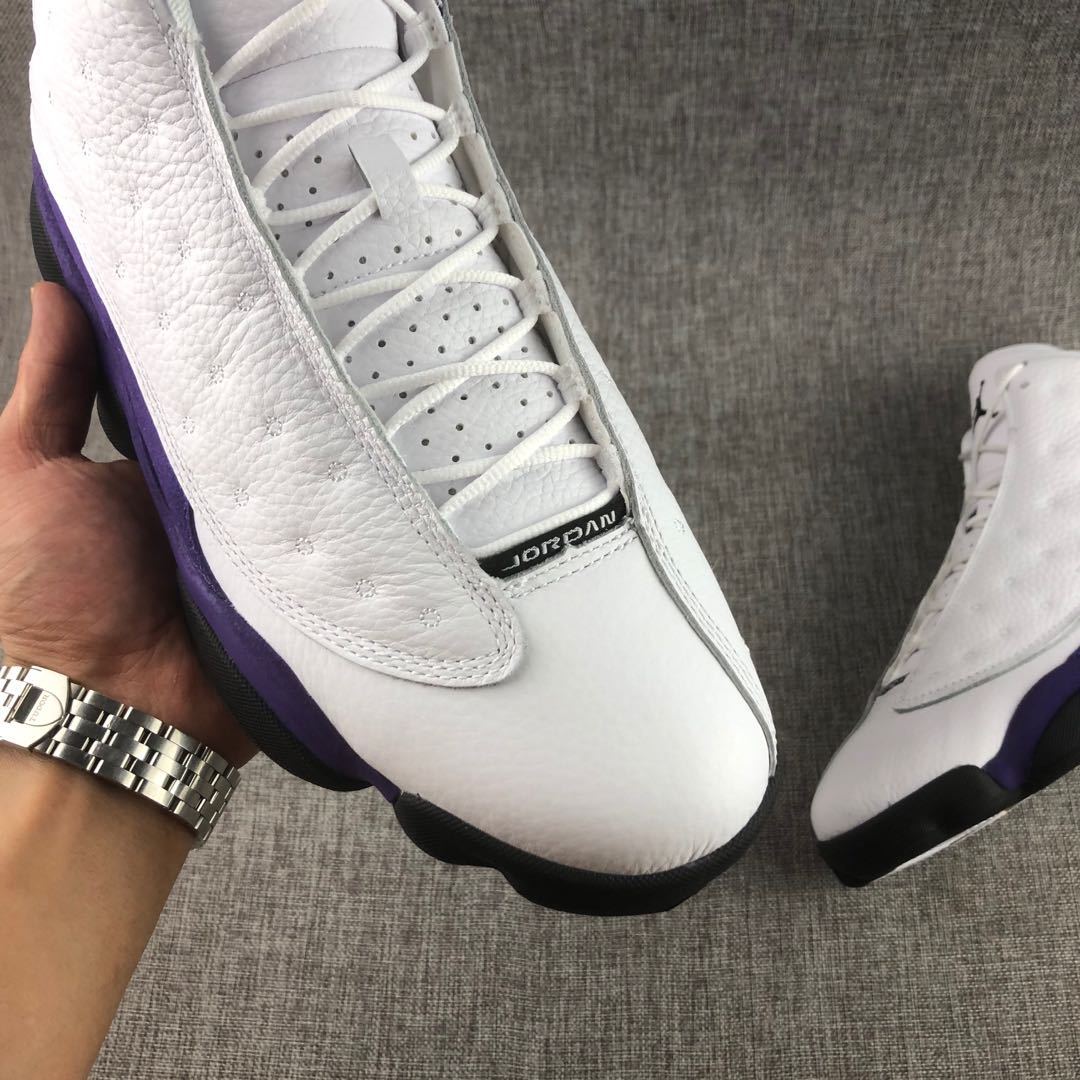 Air Jordan 13 Lakers White and Purple Sneakers