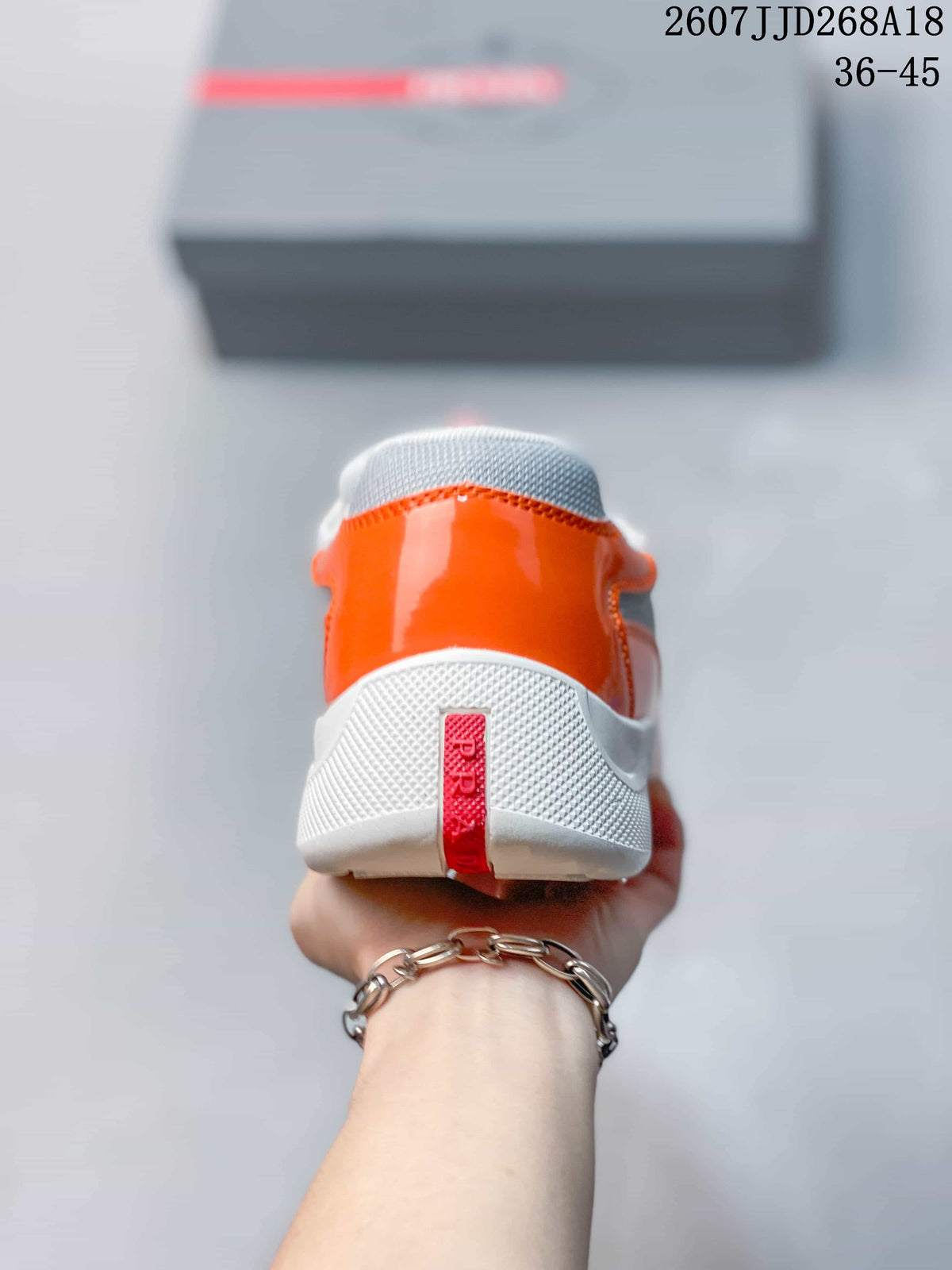Prada America's Cup Orange Low-Top Lace-Up Sneakers