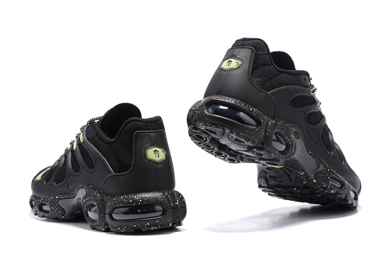 Nike Air Max Plus Black Sneakers with Lime Accents