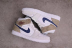 Jordan Air Jordan 1 Mid Sneakers White Blue Tan DO6726-100
