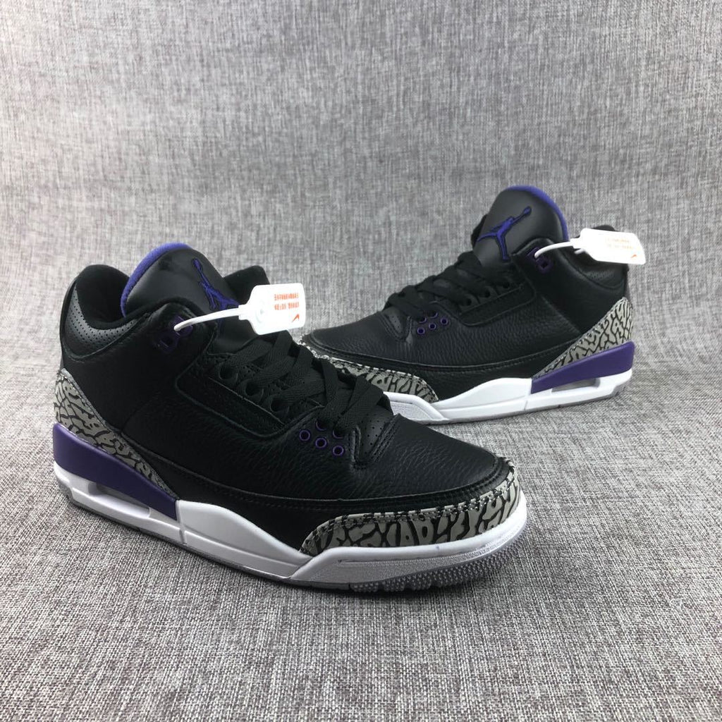 Jordan 3 Court Purple Black Sneakers CT8532-050