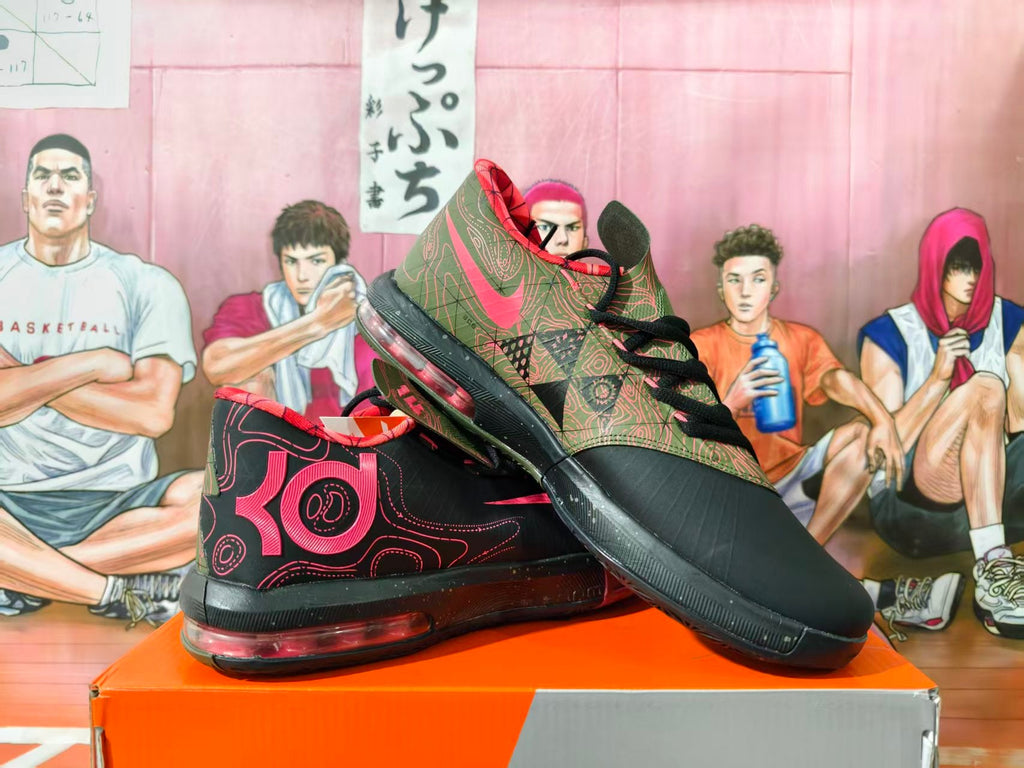Nike KD 6 Basketball Shoes in Black and Olive