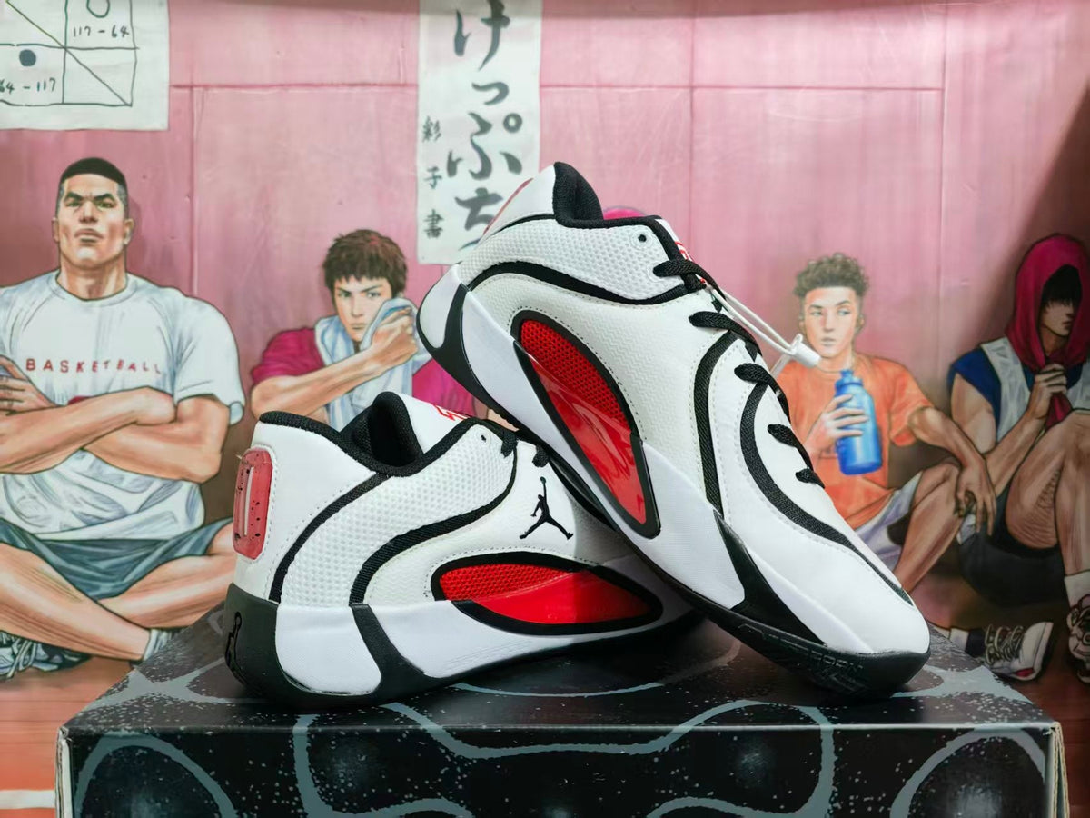 Jordan Basketball Sneakers White Black Red
