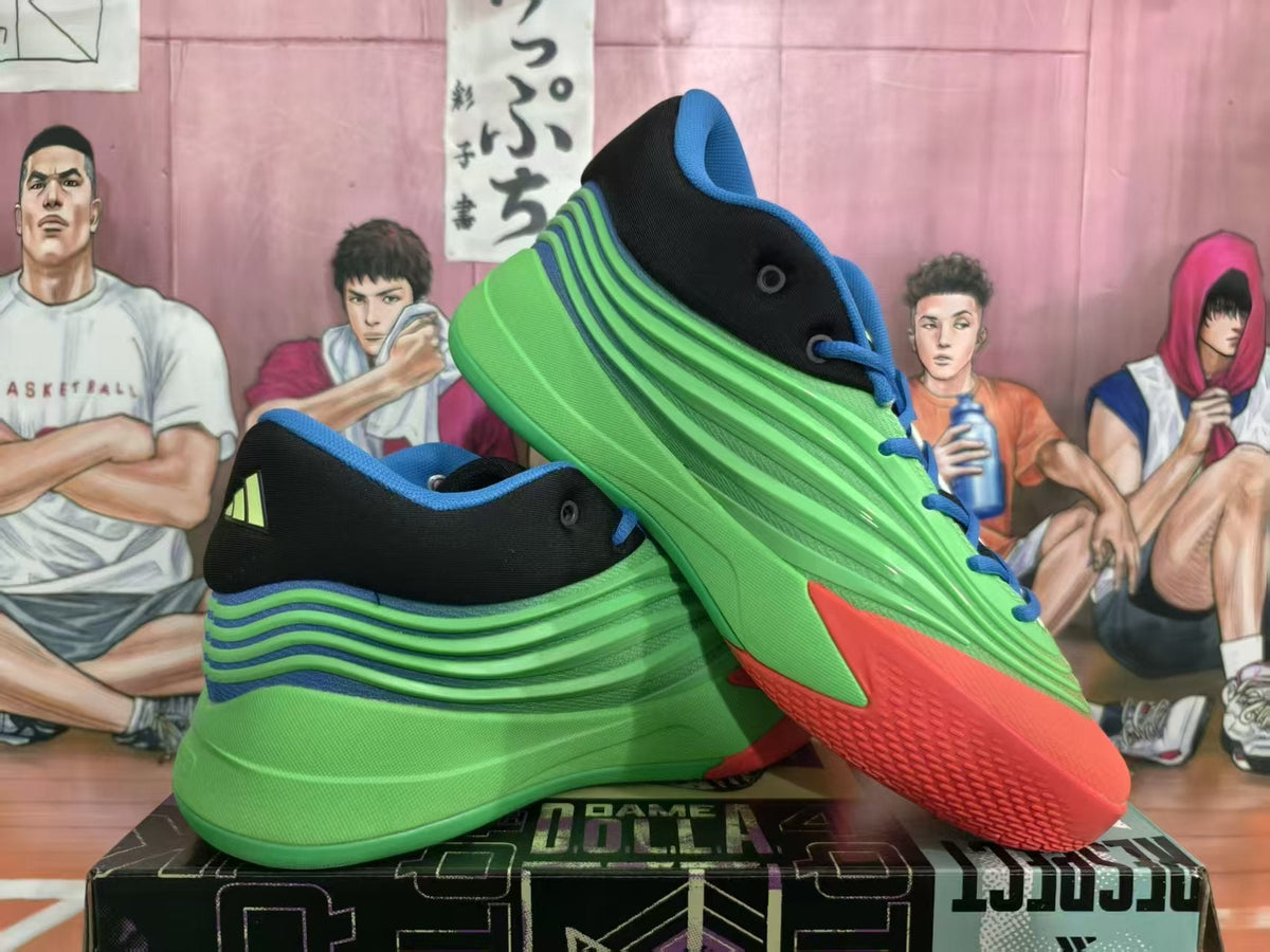 Adidas Basketball Sneakers Green Blue Red