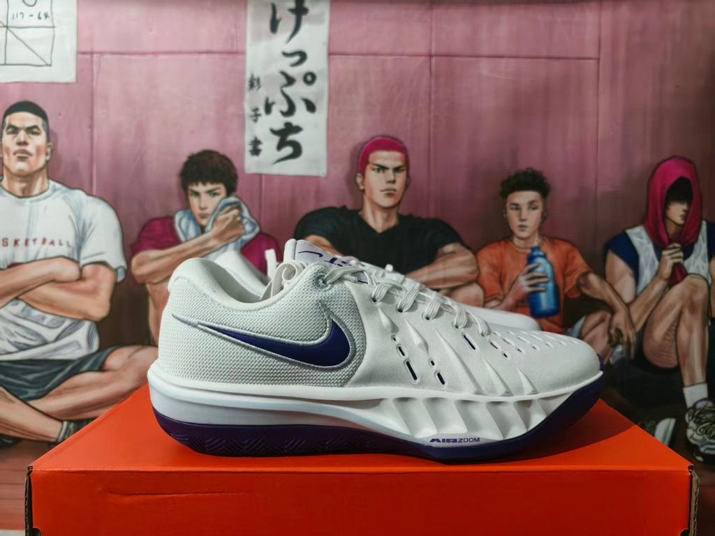 Nike White Purple Basketball Sneakers