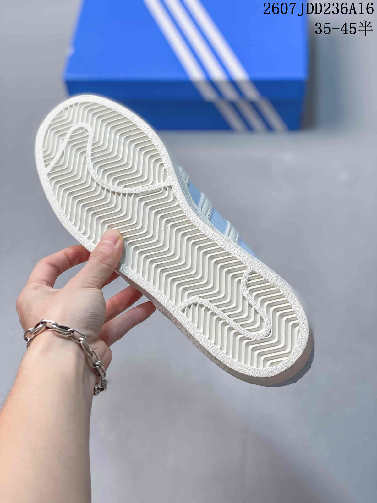 adidas Superstar Light Blue and White Sneakers JDD236A16