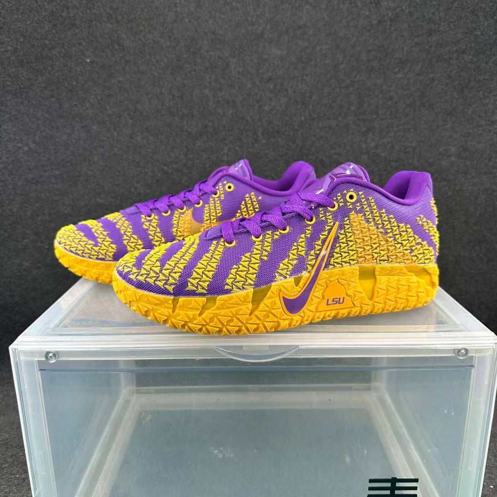 Nike LeBron Basketball Shoes Purple and Gold LSU Style